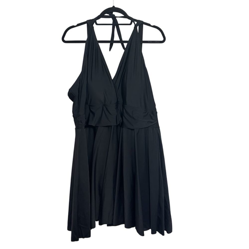 NEW Bloomchic A-Line Tank Swim Dress in Black - Size 26